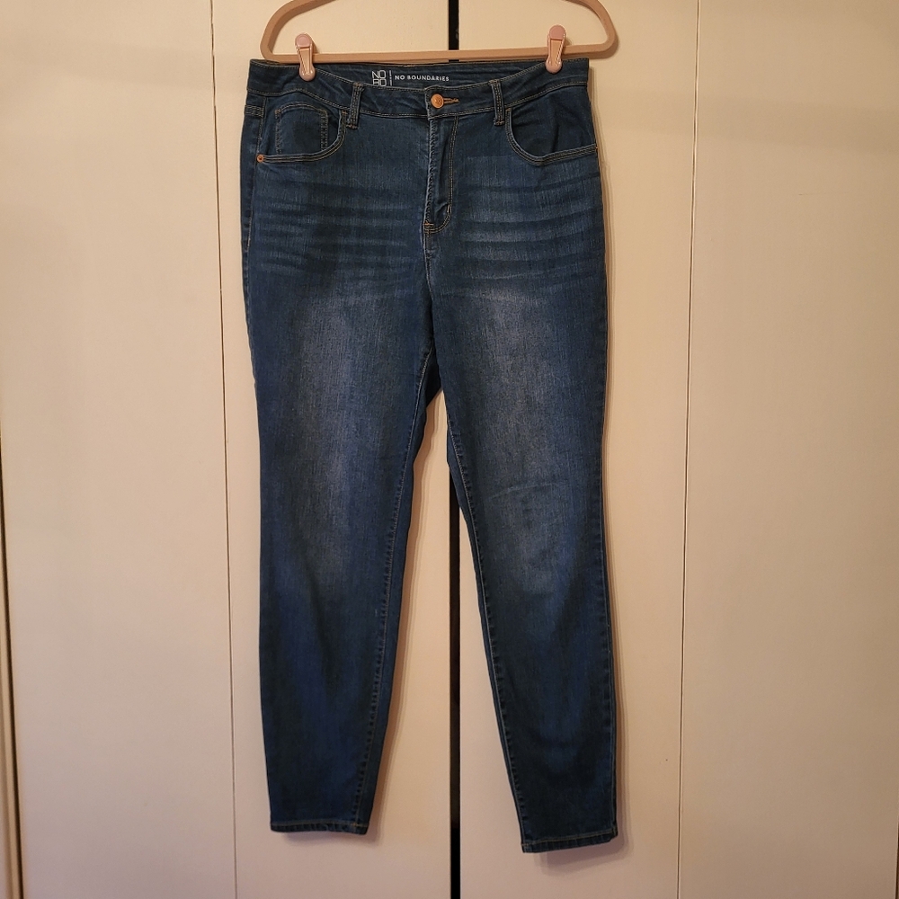 No Boundaries High Rise Skinny Jeans Womens Medium Blue Size 15